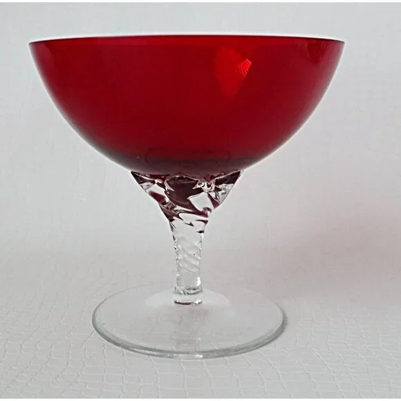 4 Vintage Blefeld Royal Ruby Stem Wine Glasses Barware - Picture 4 of 6